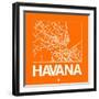 Orange Map of Havana-NaxArt-Framed Art Print