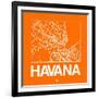 Orange Map of Havana-NaxArt-Framed Art Print