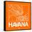 Orange Map of Havana-NaxArt-Framed Stretched Canvas