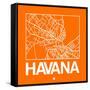 Orange Map of Havana-NaxArt-Framed Stretched Canvas