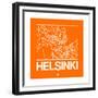 Orange Map of Helsinki-NaxArt-Framed Premium Giclee Print