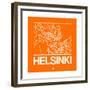 Orange Map of Helsinki-NaxArt-Framed Premium Giclee Print