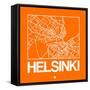 Orange Map of Helsinki-NaxArt-Framed Stretched Canvas