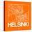 Orange Map of Helsinki-NaxArt-Stretched Canvas