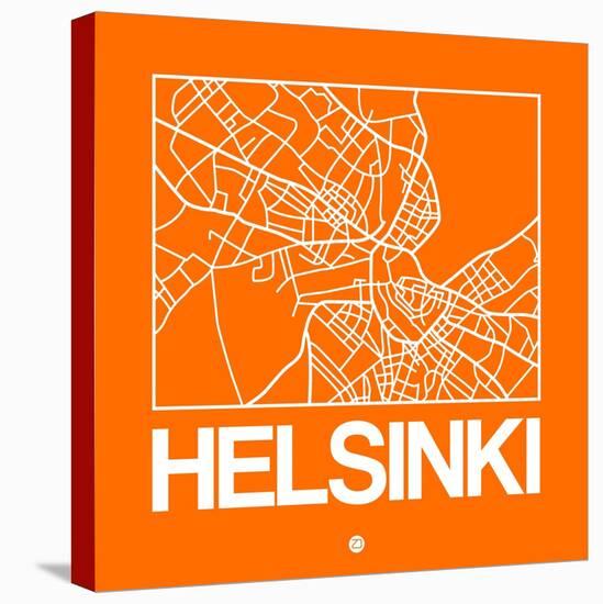 Orange Map of Helsinki-NaxArt-Stretched Canvas