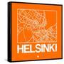 Orange Map of Helsinki-NaxArt-Framed Stretched Canvas