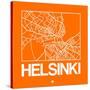 Orange Map of Helsinki-NaxArt-Stretched Canvas