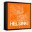 Orange Map of Helsinki-NaxArt-Framed Stretched Canvas