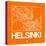 Orange Map of Helsinki-NaxArt-Stretched Canvas