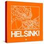 Orange Map of Helsinki-NaxArt-Stretched Canvas