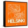 Orange Map of Helsinki-NaxArt-Framed Stretched Canvas