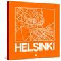 Orange Map of Helsinki-NaxArt-Stretched Canvas