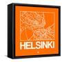 Orange Map of Helsinki-NaxArt-Framed Stretched Canvas