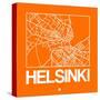 Orange Map of Helsinki-NaxArt-Stretched Canvas