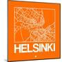 Orange Map of Helsinki-NaxArt-Mounted Art Print