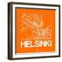 Orange Map of Helsinki-NaxArt-Framed Art Print