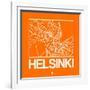 Orange Map of Helsinki-NaxArt-Framed Art Print