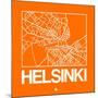 Orange Map of Helsinki-NaxArt-Mounted Art Print