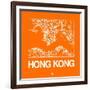 Orange Map of Hong Kong-NaxArt-Framed Art Print