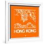 Orange Map of Hong Kong-NaxArt-Framed Art Print