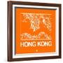 Orange Map of Hong Kong-NaxArt-Framed Art Print