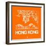 Orange Map of Hong Kong-NaxArt-Framed Art Print