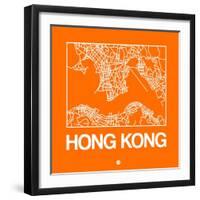 Orange Map of Hong Kong-NaxArt-Framed Art Print