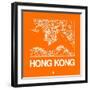 Orange Map of Hong Kong-NaxArt-Framed Art Print