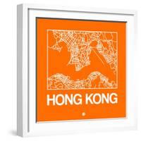 Orange Map of Hong Kong-NaxArt-Framed Art Print