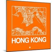 Orange Map of Hong Kong-NaxArt-Mounted Art Print