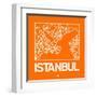 Orange Map of Istanbul-NaxArt-Framed Art Print