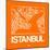 Orange Map of Istanbul-NaxArt-Mounted Art Print