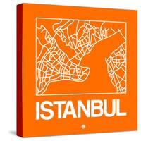 Orange Map of Istanbul-NaxArt-Stretched Canvas