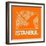 Orange Map of Istanbul-NaxArt-Framed Premium Giclee Print