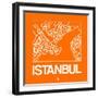 Orange Map of Istanbul-NaxArt-Framed Premium Giclee Print