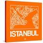 Orange Map of Istanbul-NaxArt-Stretched Canvas