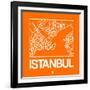 Orange Map of Istanbul-NaxArt-Framed Art Print