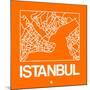 Orange Map of Istanbul-NaxArt-Mounted Art Print