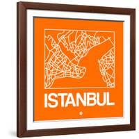 Orange Map of Istanbul-NaxArt-Framed Art Print