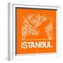 Orange Map of Istanbul-NaxArt-Framed Art Print