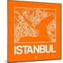 Orange Map of Istanbul-NaxArt-Mounted Art Print