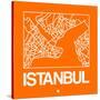 Orange Map of Istanbul-NaxArt-Stretched Canvas