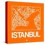 Orange Map of Istanbul-NaxArt-Stretched Canvas