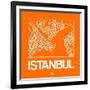 Orange Map of Istanbul-NaxArt-Framed Art Print