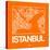 Orange Map of Istanbul-NaxArt-Stretched Canvas