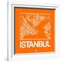 Orange Map of Istanbul-NaxArt-Framed Art Print