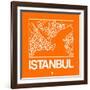 Orange Map of Istanbul-NaxArt-Framed Art Print