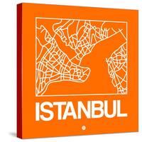 Orange Map of Istanbul-NaxArt-Stretched Canvas