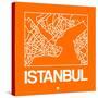 Orange Map of Istanbul-NaxArt-Stretched Canvas