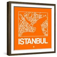 Orange Map of Istanbul-NaxArt-Framed Premium Giclee Print